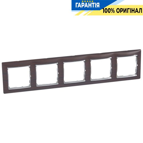 Рамка установча 5-а Legrand Valena 770375, «темне дерево / срібло»