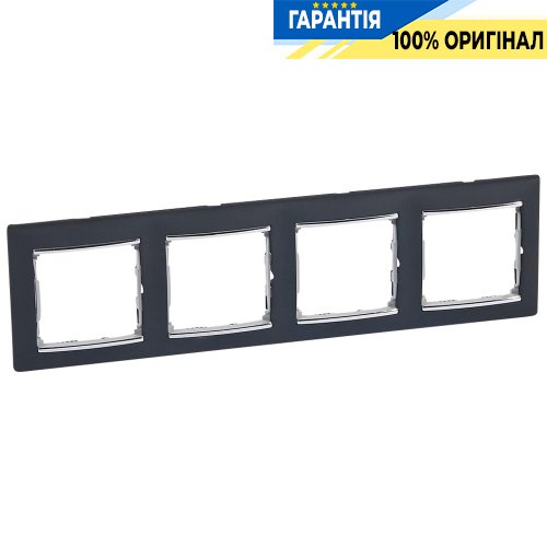 Рамка установочная 4-я Legrand Valena 770394, «ноктюрн/серебро»