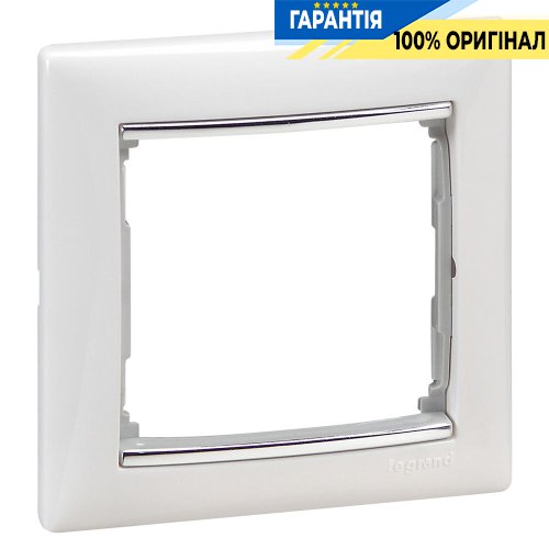 Рамка установочная 1-я Legrand Valena 770491, «белый/серебряный штрих»