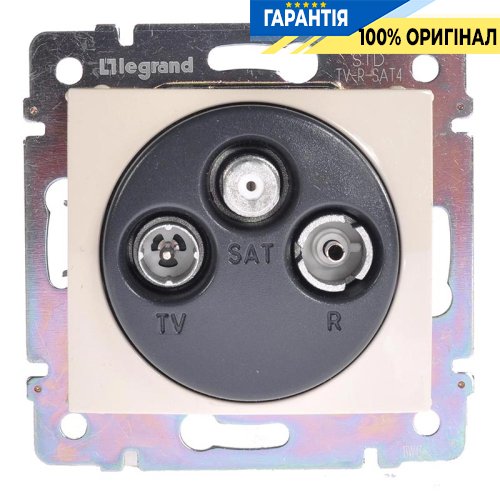 Розетка телевизионная (TV-R-SAT) на 2-отдельных кабеля Valena Legrand 774110, слоновая кость