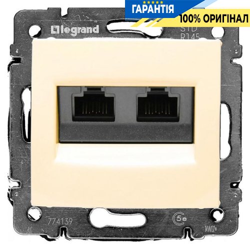 Комп'ютерна розетка 2хRJ45 5кат UTP Legrand Valena 774139, Слонова кістка