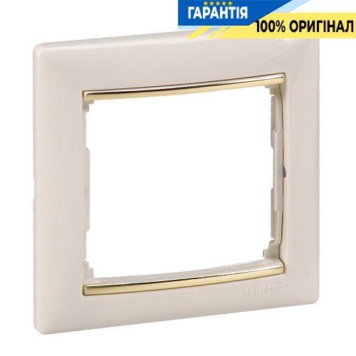 Рамка установочная 1-я Legrand Valena 774151, «слоновая кость/золото»