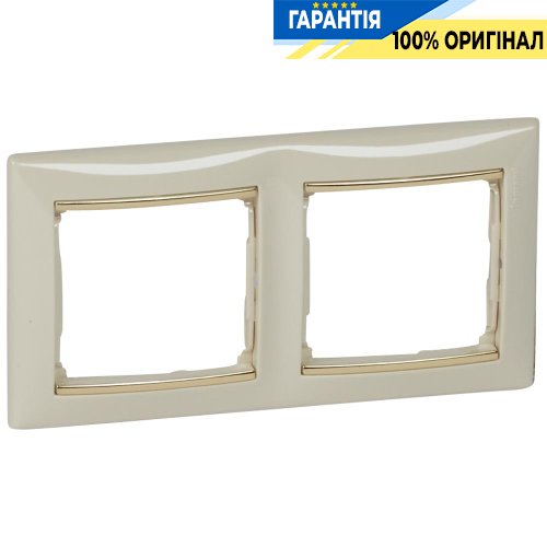 Рамка установочная 2-я Legrand Valena 774152, «слоновая кость/золото»