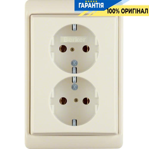 Розетка с з/к двойная, белая, 16А/250В ARSYS, Berker 47530002