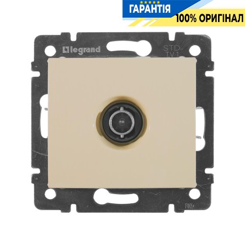 Розетка TV (телевизионная) простая 1,5 дБ Legrand Valena 774329, слоновая кость