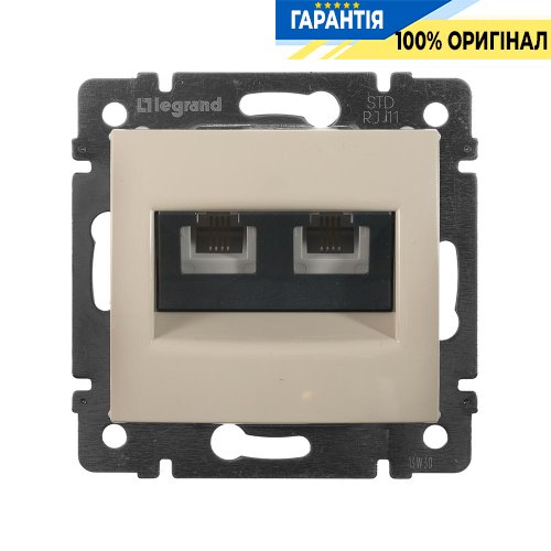 Телефонная розетка 2 выхода RJ11 Legrand Valena 774339, слоновая кость