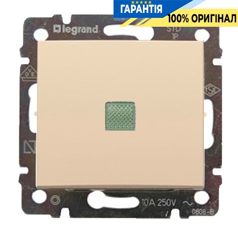 Перемикач 1 клавішний «хрест» з підсвічуванням Legrand Valena 774348, Слонова кістка