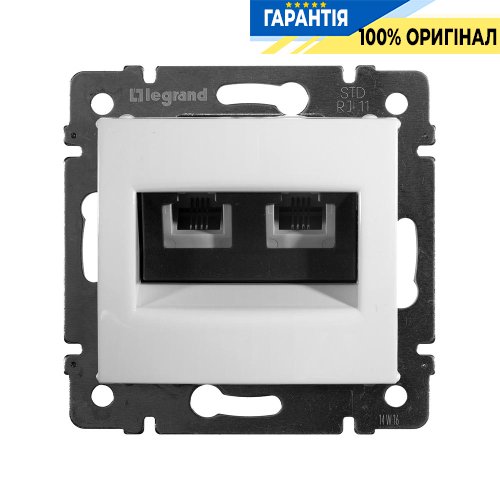 Телефонная розетка 2 выхода RJ11 Legrand Valena 774439, белый