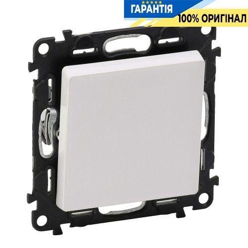 Вимикач 1-кл, Legrand Valena Life 752401, самозатискні клеми, білий