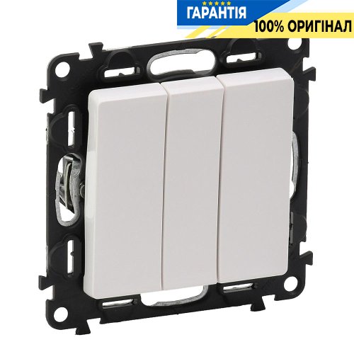 Вимикач 3-кл, Legrand Valena Life 752403, гвинтові клеми, білий