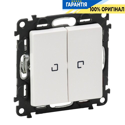 Выключатель 2-кл. с подсветкой, Legrand Valena Life 752428, самозажимные клеммы, белый