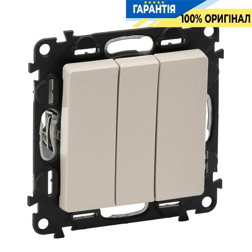 Выключатель 3-кл, Legrand Valena Life 752503, винтовые клеммы, слоновая кость
