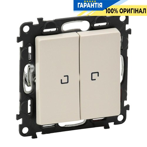 Выключатель 2-кл. с подсветкой, Legrand Valena Life 752528, самозажимные клеммы, слоновая кость