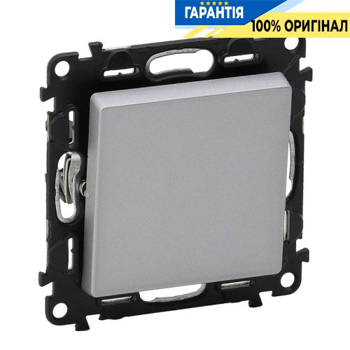 Вимикач 1-кл, Legrand Valena Life 752601, самозатискні клеми, алюміній