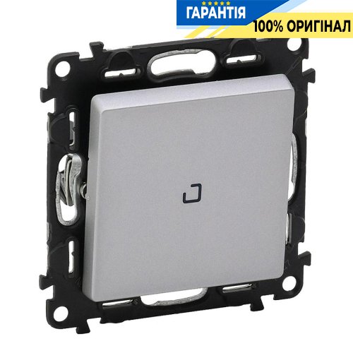 Выключатель 1-кл. с подсветкой, Legrand Valena Life 752610, самозажимные клеммы, алюминий