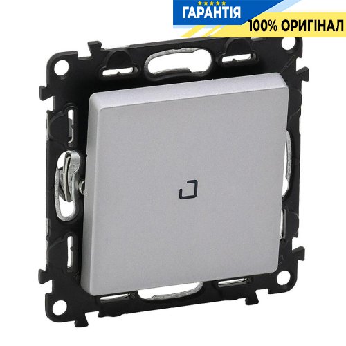 Переключатель 1-кл. с подсветкой, Legrand Valena Life 752626, самозажимные клеммы, алюминий