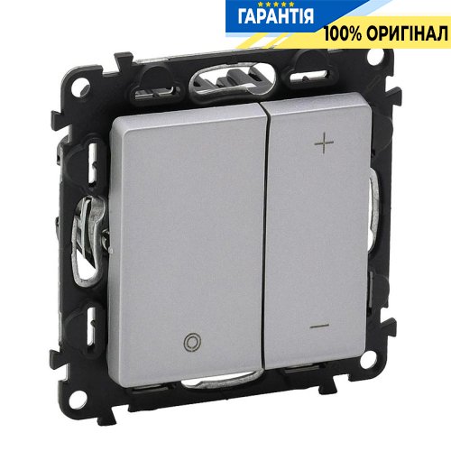 Светорегулятор кнопочный, Legrand Valena Life 752662, алюминий