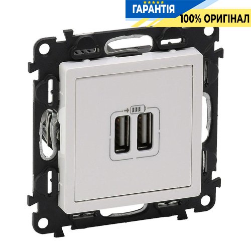 Розетка 2-ая USB для зарядки, Legrand Valena Life 753412, белый