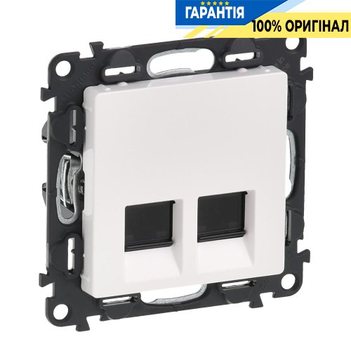 Розетка комп'ютерна подвійна RJ45 UTP 5cat., Legrand Valena Life 753441, білий
