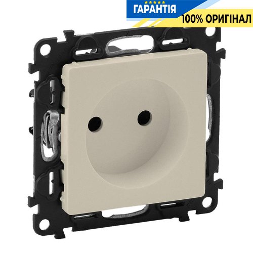 Розетка без заземлення з шторками, Legrand Valena Life 753516, самозатискні клеми, слонова кістка