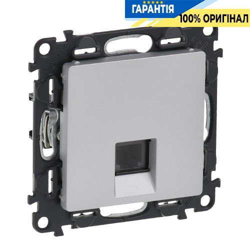 Розетка TF-1 телефонная RJ11, Legrand Valena Life 753638, алюминий