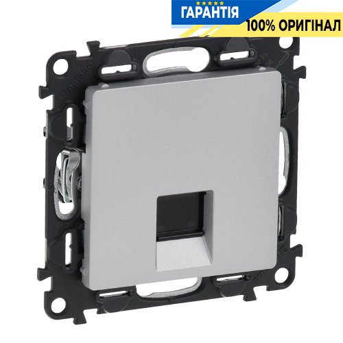 Розетка PC-1 компьютерная RJ45 UTP 5cat., Legrand Valena Life 753640, алюминий