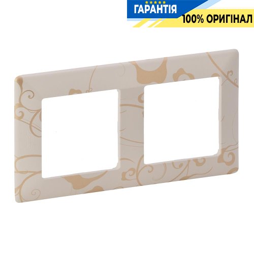 Рамка 2-а, Legrand Valena Life 754112, ампір бежевий