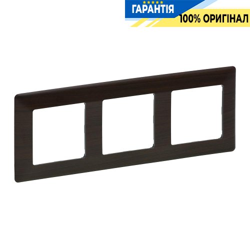 Рамка 3-а, Legrand Valena Life 754173, темне дерево