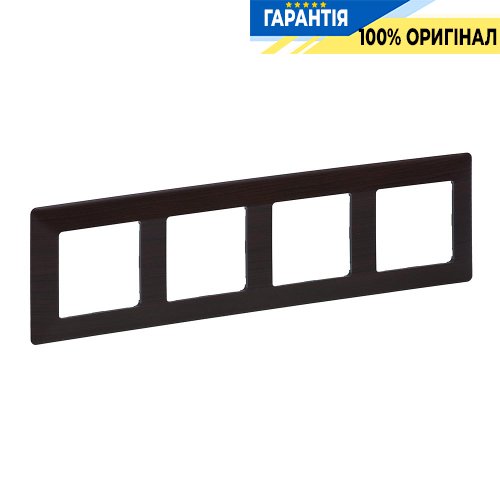 Рамка 4-а, Legrand Valena Life 754174, темне дерево