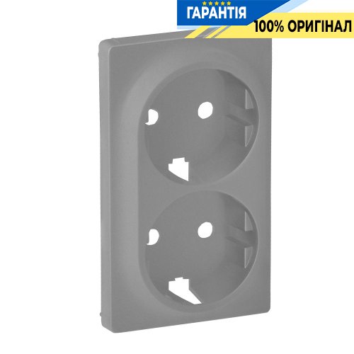 Лицевая панель 2-й розетки 2К+З, Legrand Valena Life 754952, алюминий