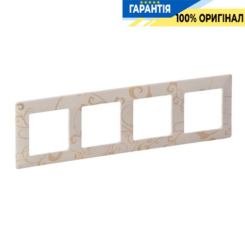 Рамка 4-а, Legrand Valena Life 754114, ампір бежевий