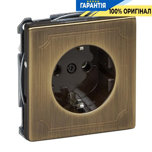 Розетка с заземлением Античная латунь Merten SD MTN2301-4143