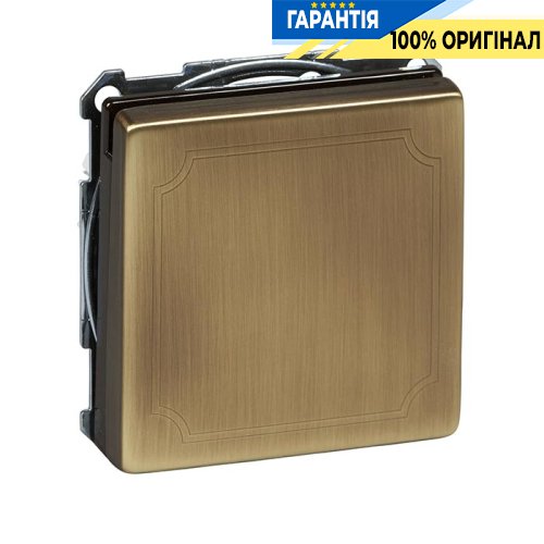 Розетка із заземленням і з кришкою Антична латунь Merten SD MTN2310-4143