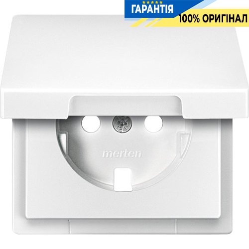 Накладка розетки з з/к і кришкою Merten SD MTN2341-4019 полярно-білий