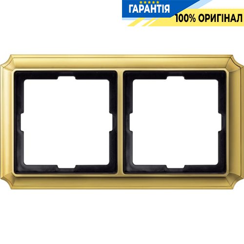 Рамка 2-постовая, Merten MTN483221 Antik Блестящая латунь