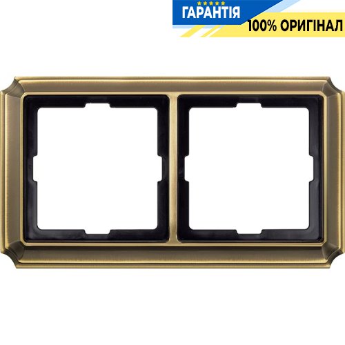 Рамка 2-постовая, Merten MTN483243 Antik Античная латунь