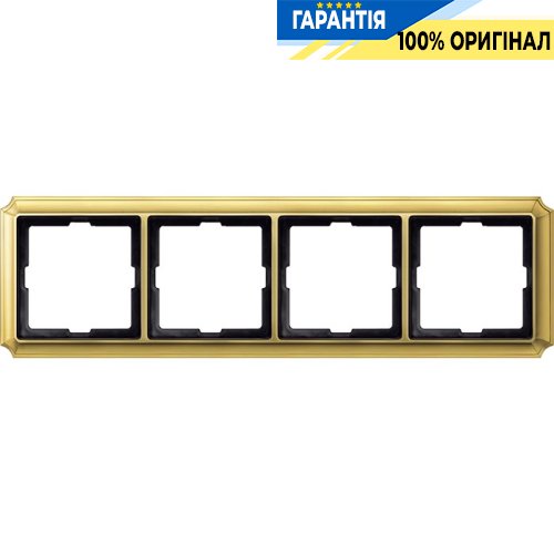 Рамка 4-постовая, Merten MTN483421 Antik Блестящая латунь