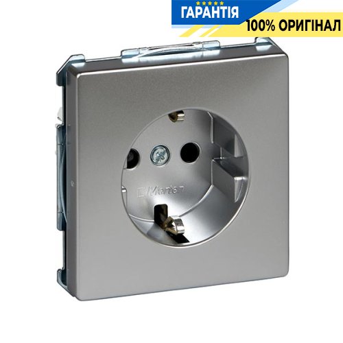 Розетка з з/к і захисними шторками Merten SD MTN2300-4060 Алюміній