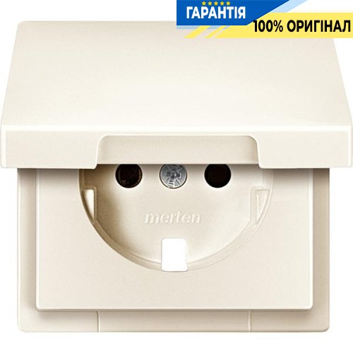 Накладка розетки з з/к, шторками і кришкою Merten SD MTN2340-4044 Бежевий