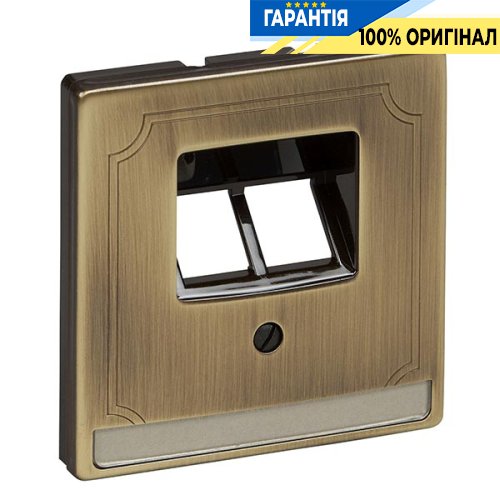 Панель телефонної / комп'ютерної розетки Merten SD MTN292643 антична латунь