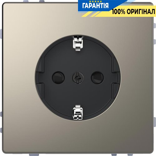 Розетка з/к і шторками D-Life «Нікель» Merten MTN2300-6050