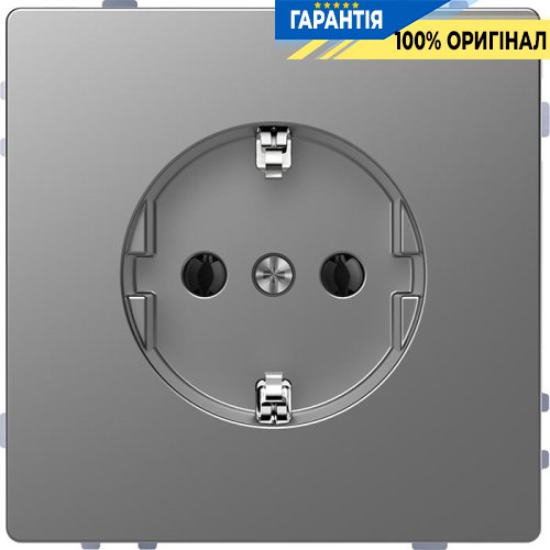 Розетка з/к без шторок D-Life «Нержавіюча сталь» Merten MTN2301-6036