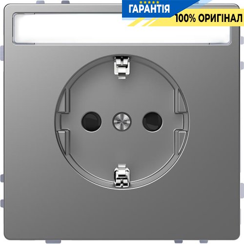 Розетка з / к з полем для напису D-Life «Нержавіюча сталь» Merten MTN2302-6036