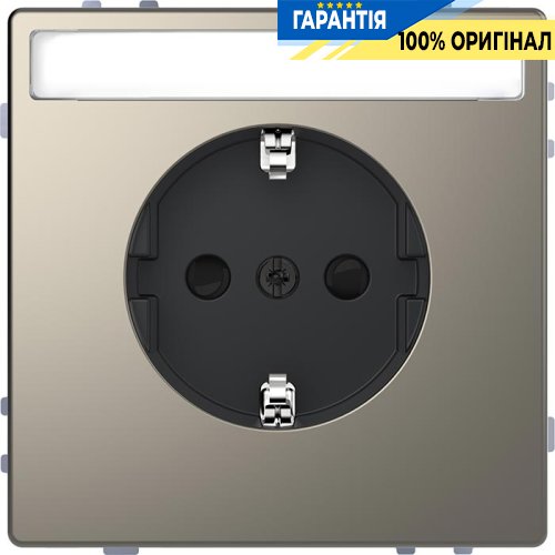 Розетка з/к з полем для напису D-Life «Нікель» Merten MTN2302-6050
