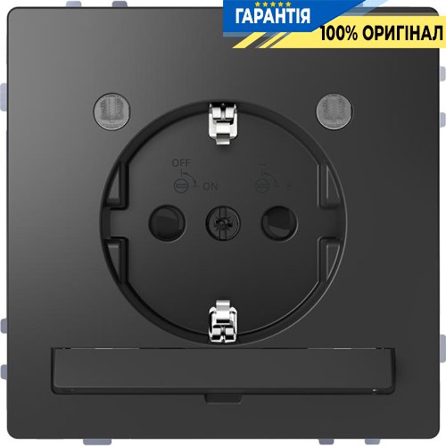 Розетка з з/к і LED модулем D-Life «Антрацит» Merten MTN2304-6034