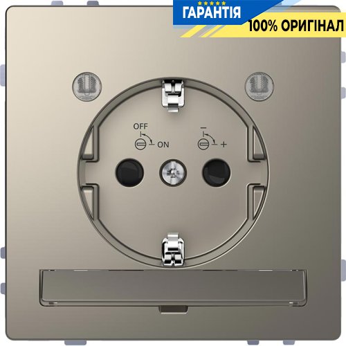 Розетка з з/к і LED модулем D-Life «Нікель» Merten MTN2304-6050