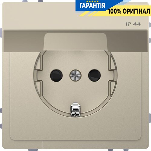 Розетка з з/к і кришкою D-Life IP44 «Сахара» Merten MTN2314-6033