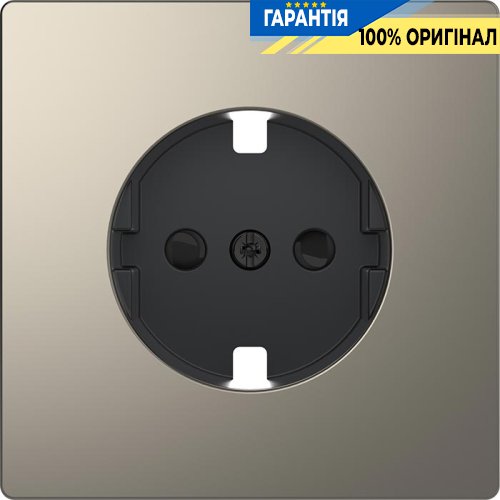 Центральна панель D-Life для розетки зі шторками «Нікель» Merten MTN2330-6050