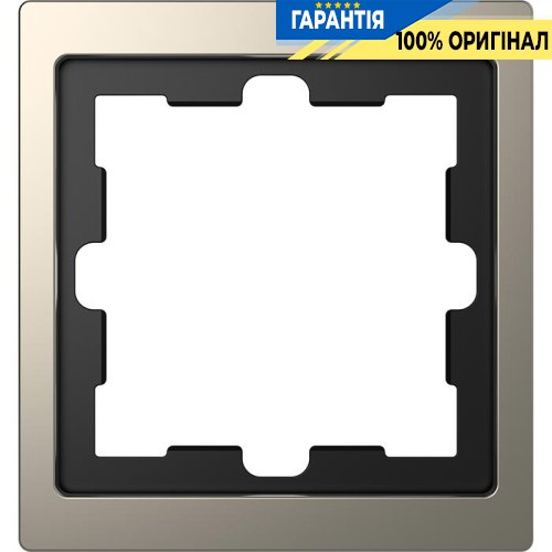 Рамка 1-постовая D-Life «Никель», Merten MTN4010-6550