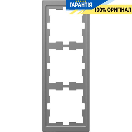 Рамка 3-постовая D-Life «Нержавеющая сталь», Merten MTN4030-6536